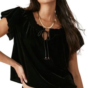 Free People Velvet Terese Top - Size Small